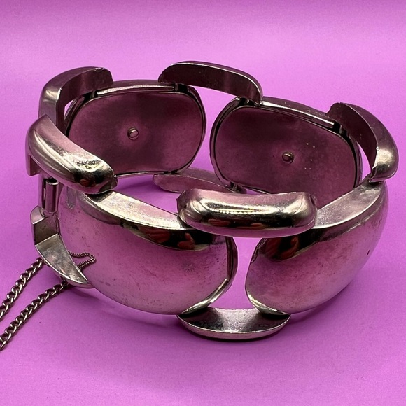 Vintage Silver Linked Cuff Bracelet. Small - Picture 1 of 8
